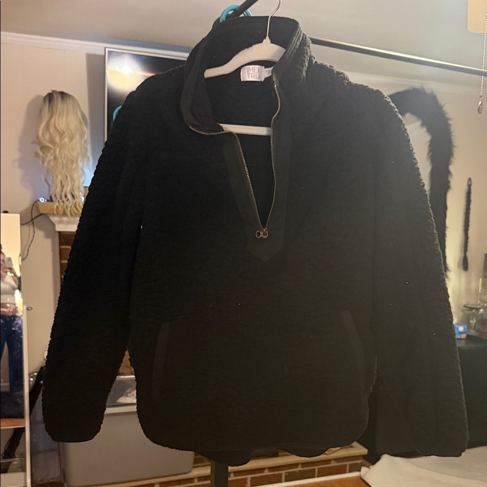 Time and Tru Black Teddy Jacket